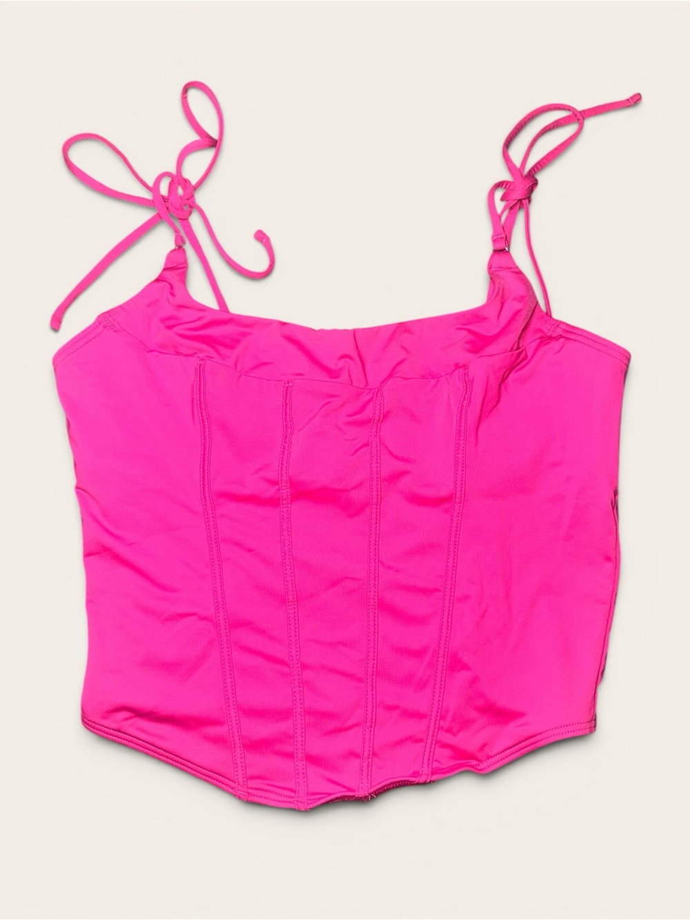 Gilly Hicks Hot Pink Corset Tank with Tie Straps Size Small NWT